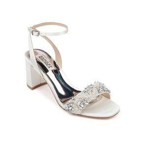 - BADGLEY MISCHKA Clara Embellished Strap Evening Shoe Size 7.5 women new